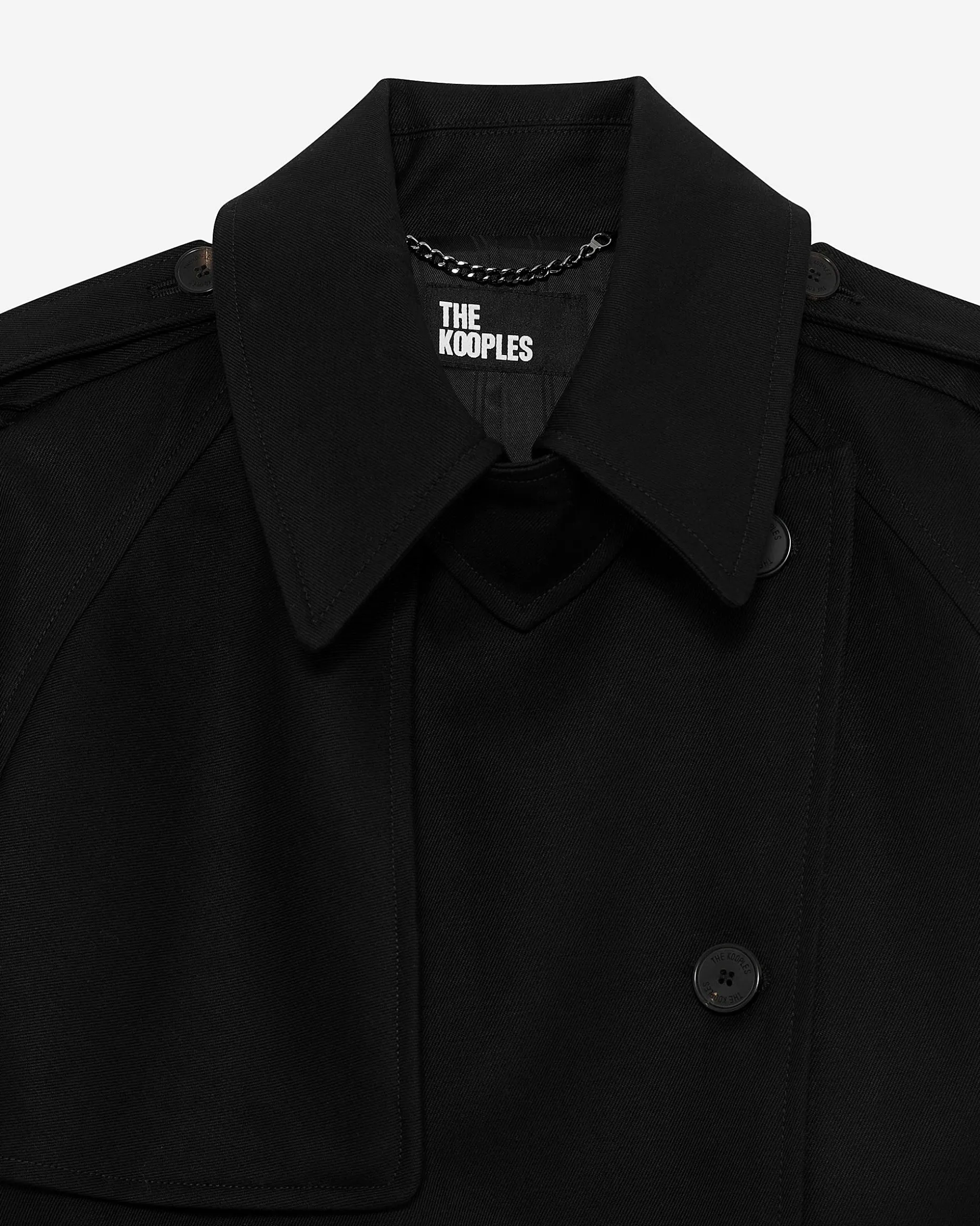 Trench long en coton noir