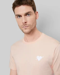 T-shirt avec flocage coeur rose