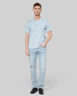 T-shirt avec logo détouré bleu