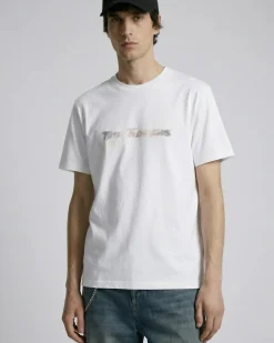 T-shirt avec logo multicolore blanc