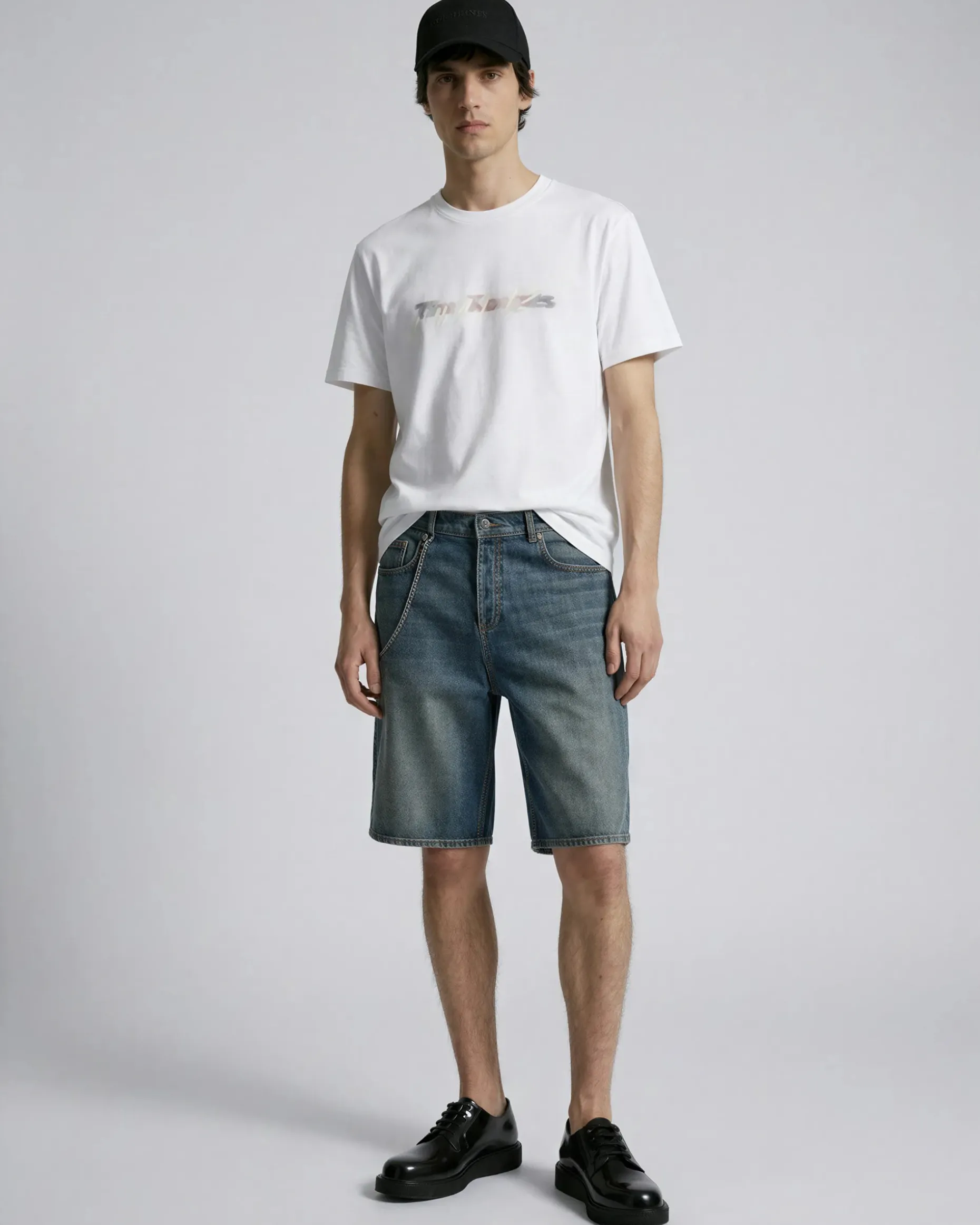 T-shirt avec logo multicolore blanc