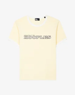 T-shirt avec logo strassé jaune