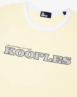 T-shirt avec logo strassé jaune
