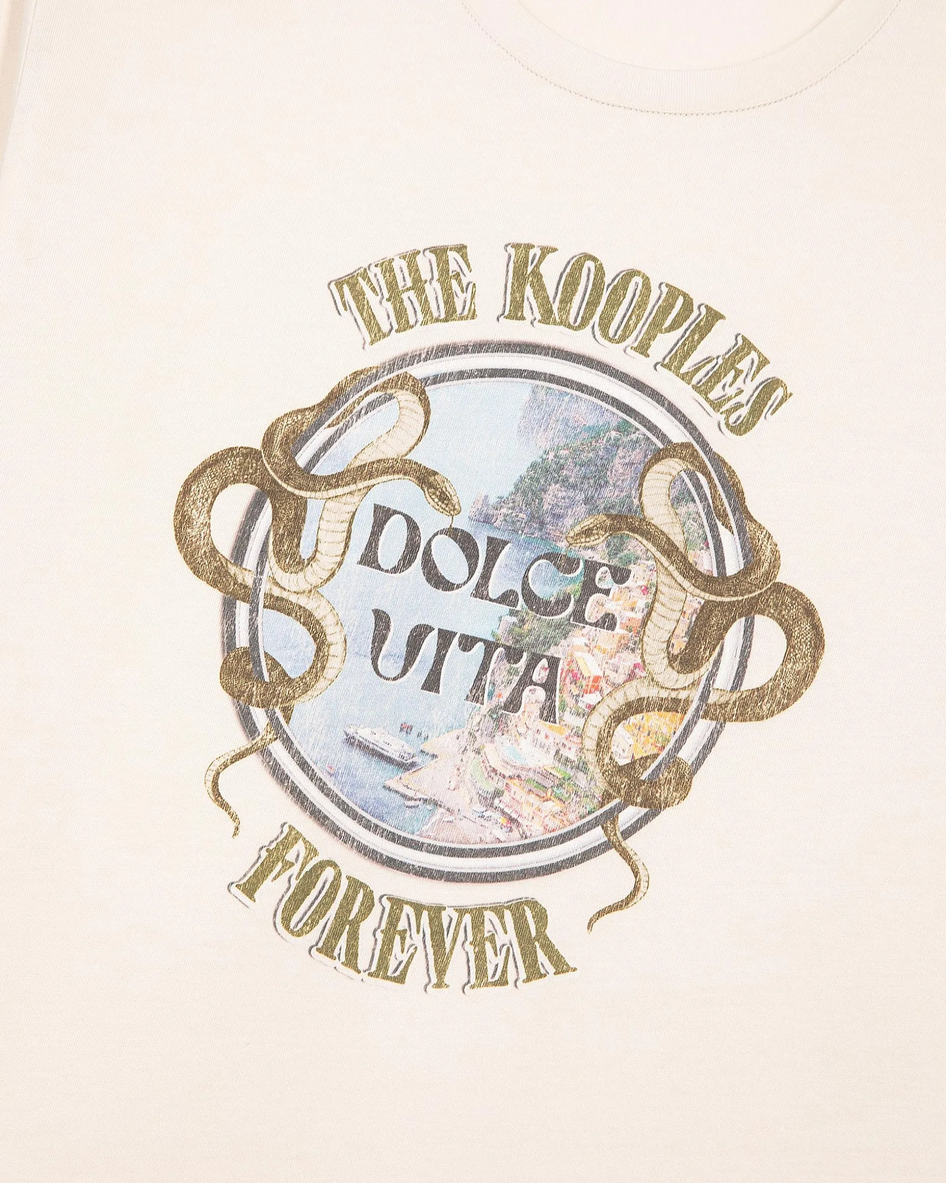 T-shirt avec sérigraphie beige