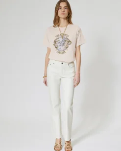 T-shirt avec sérigraphie beige