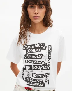 T-shirt avec sérigraphie blanc