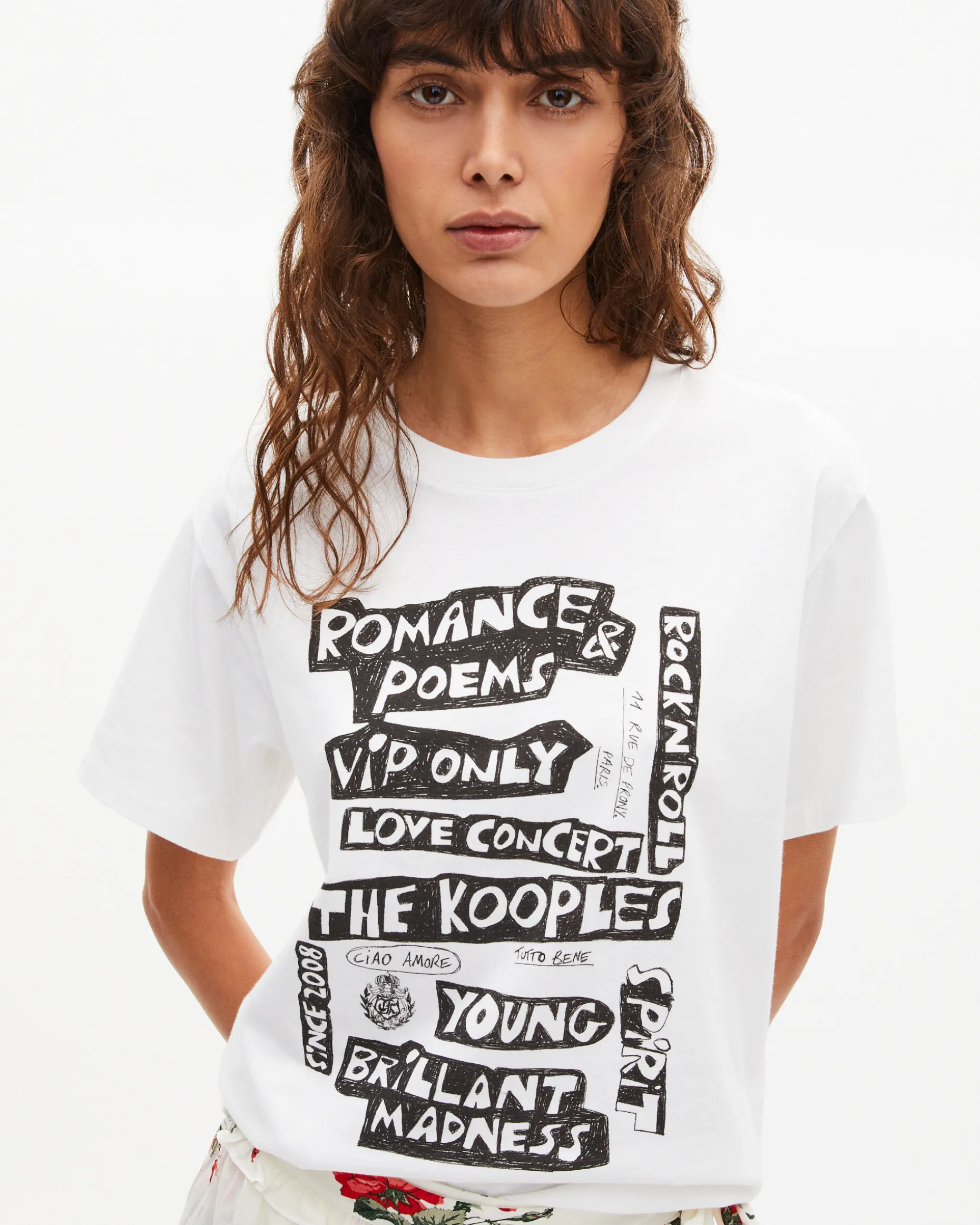 T-shirt avec sérigraphie blanc