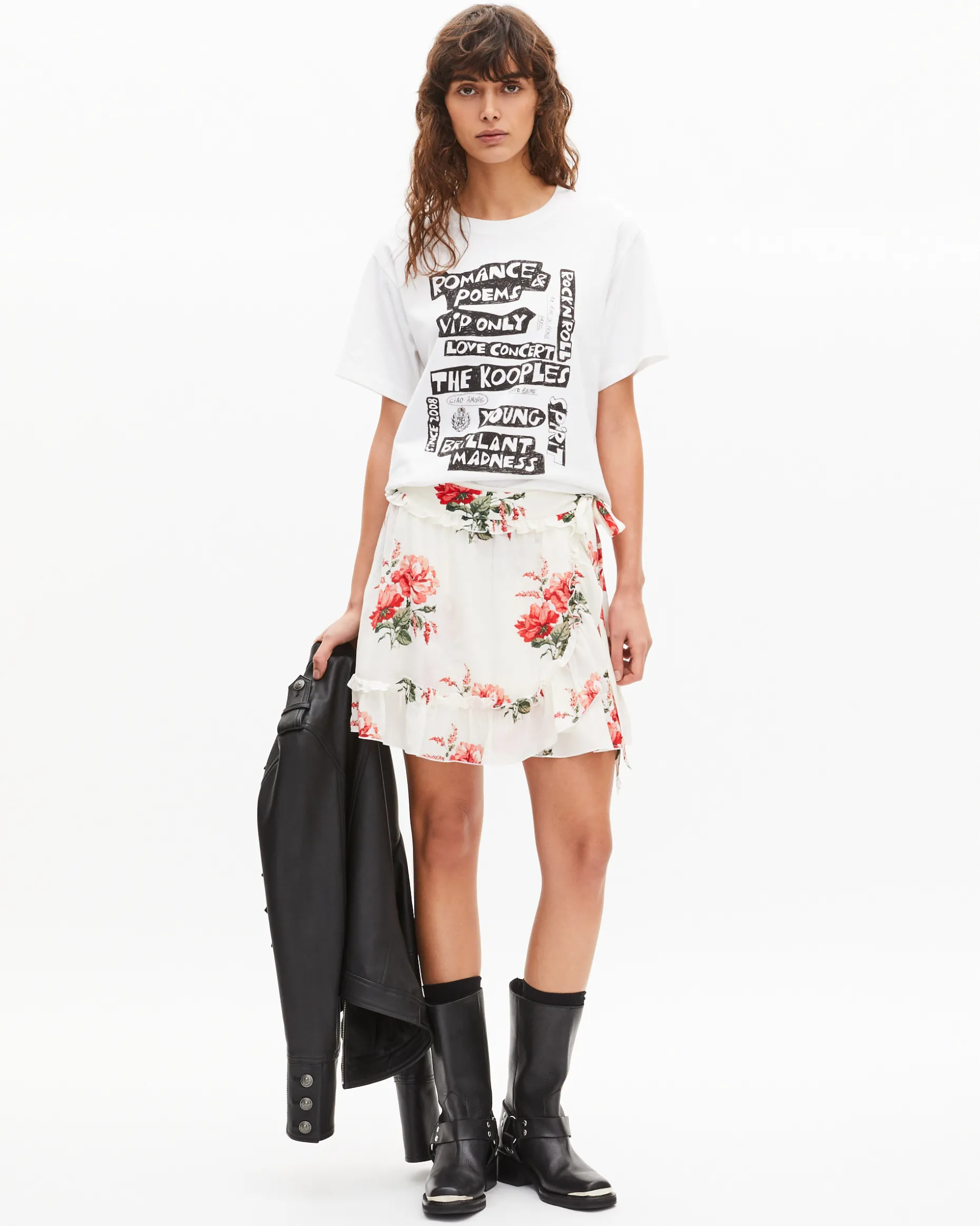 T-shirt avec sérigraphie blanc