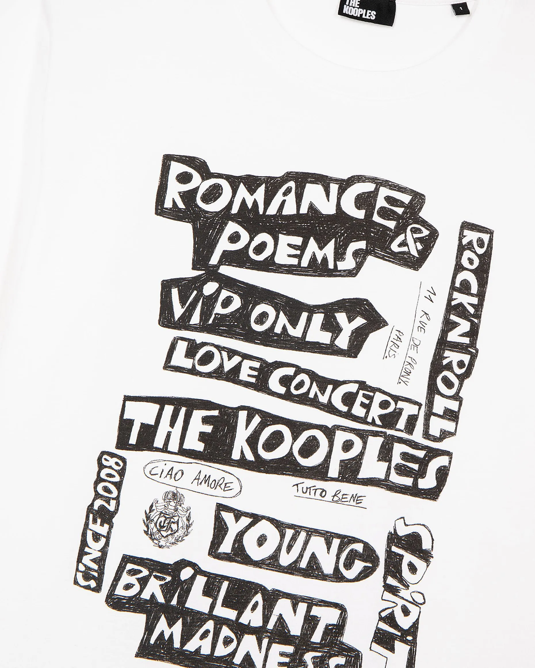 T-shirt avec sérigraphie blanc