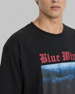T-shirt avec sérigraphie Blue Wind noir