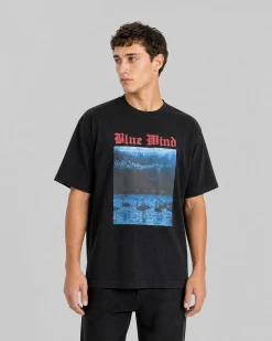 T-shirt avec sérigraphie Blue Wind noir