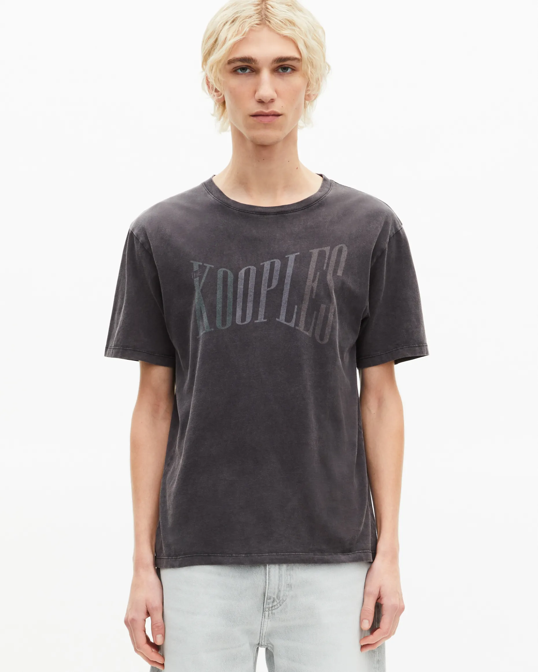T-shirt avec sérigraphie délavée The Kooples noir