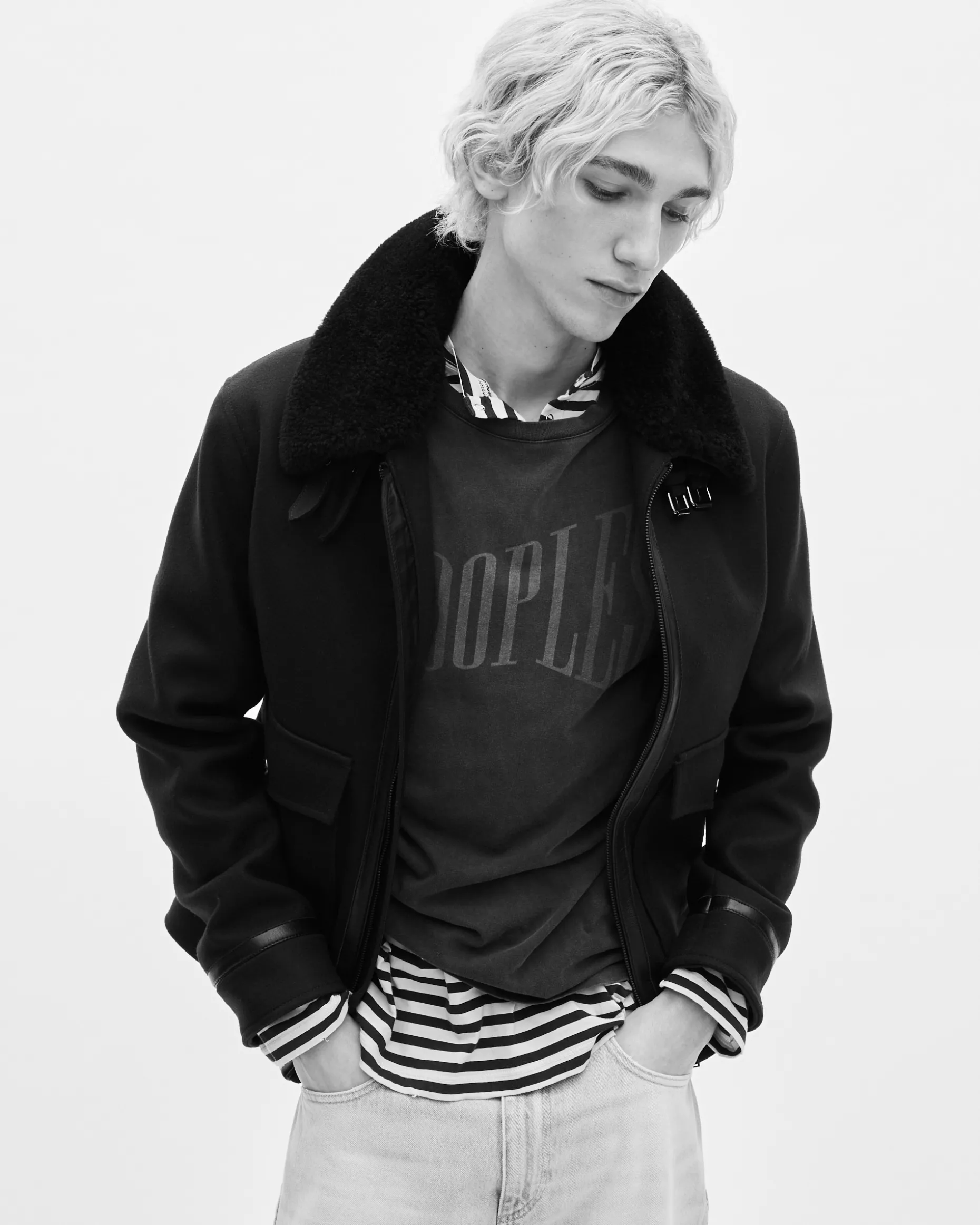 T-shirt avec sérigraphie délavée The Kooples noir