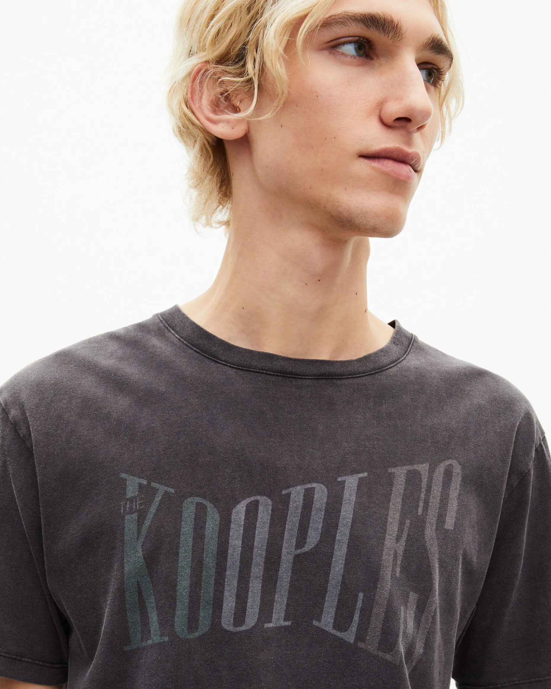 T-shirt avec sérigraphie délavée The Kooples noir