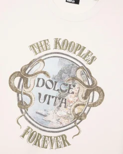 T-shirt avec sérigraphie Dolce Vita beige