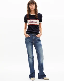 T-shirt avec sérigraphie marine
