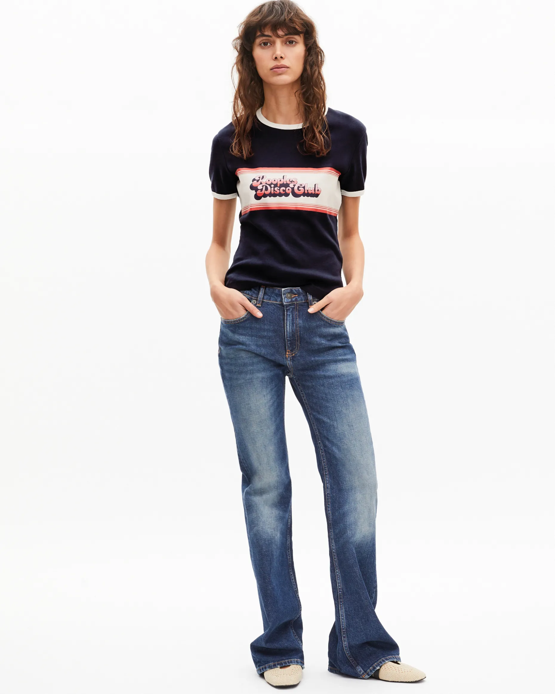 T-shirt avec sérigraphie marine