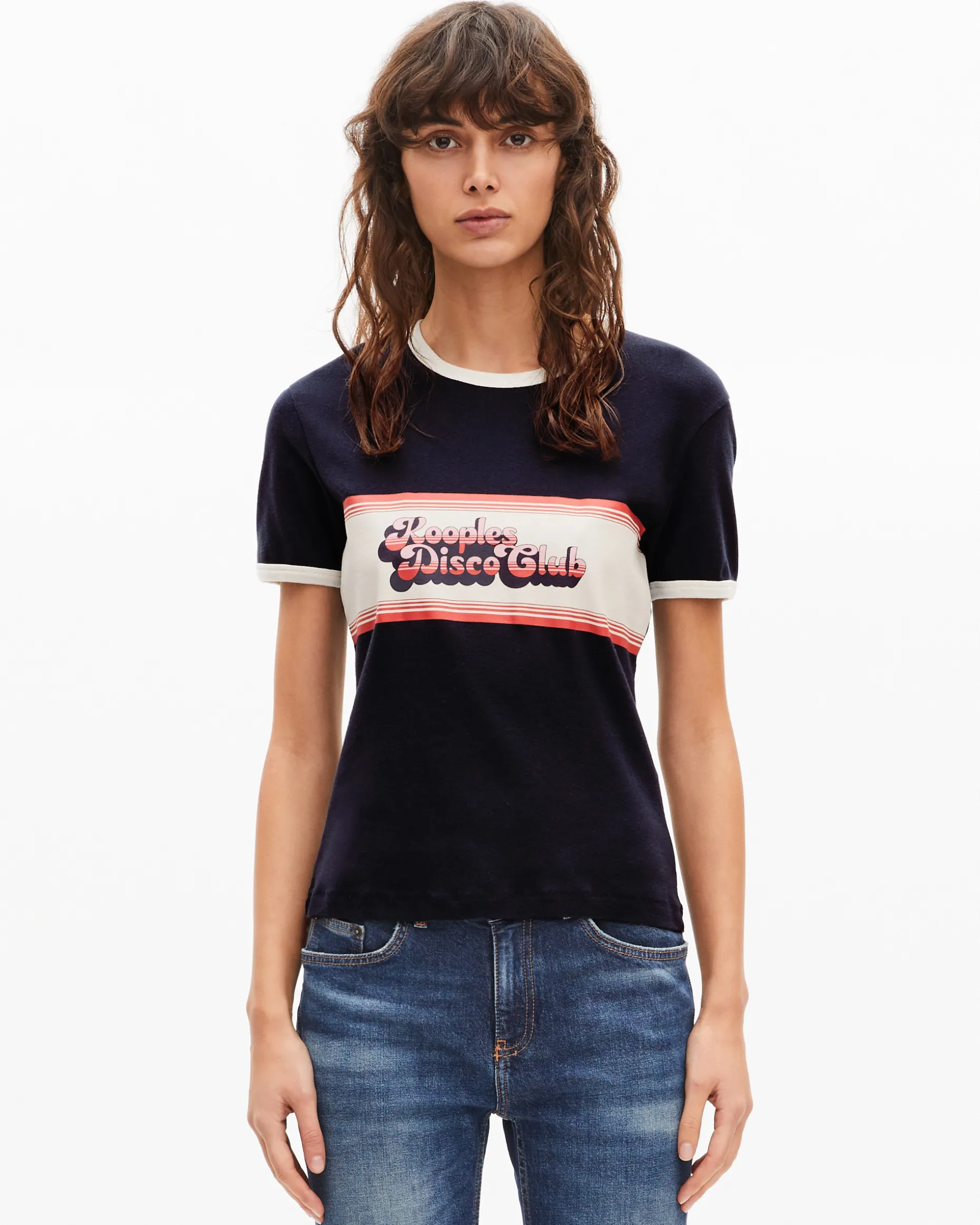 T-shirt avec sérigraphie marine