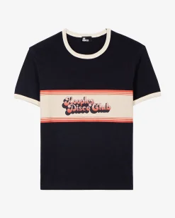 T-shirt avec sérigraphie marine