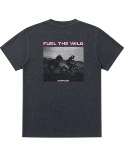 T-shirt avec sérigraphie moto noir