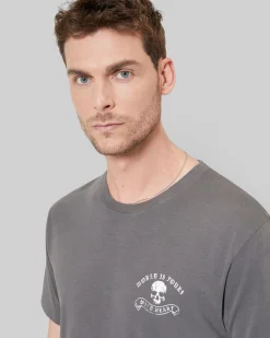 T-shirt avec sérigraphie Skull gris