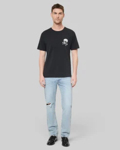 T-shirt avec sérigraphie Skull noir