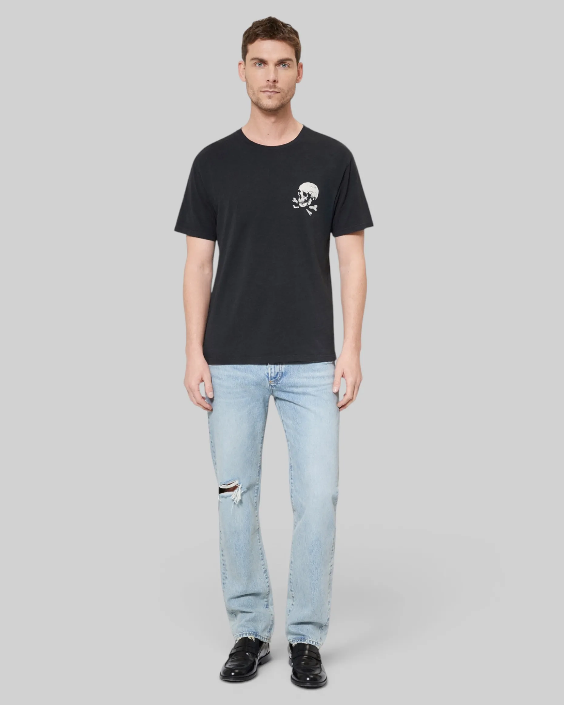 T-shirt avec sérigraphie Skull noir
