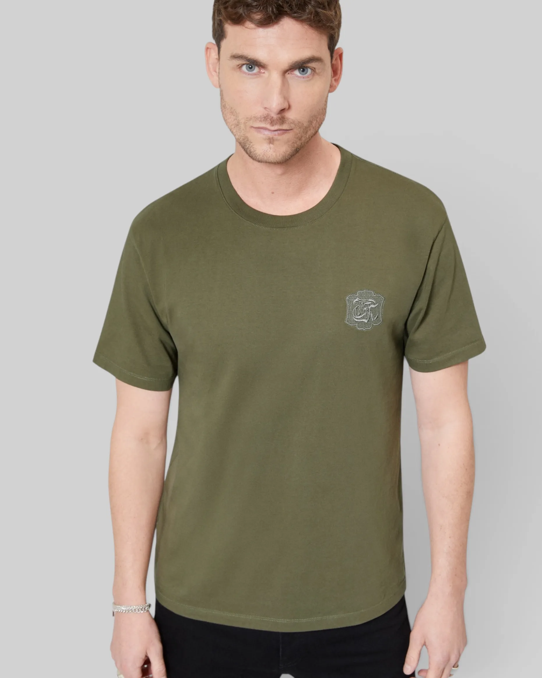 T-shirt à blason kaki