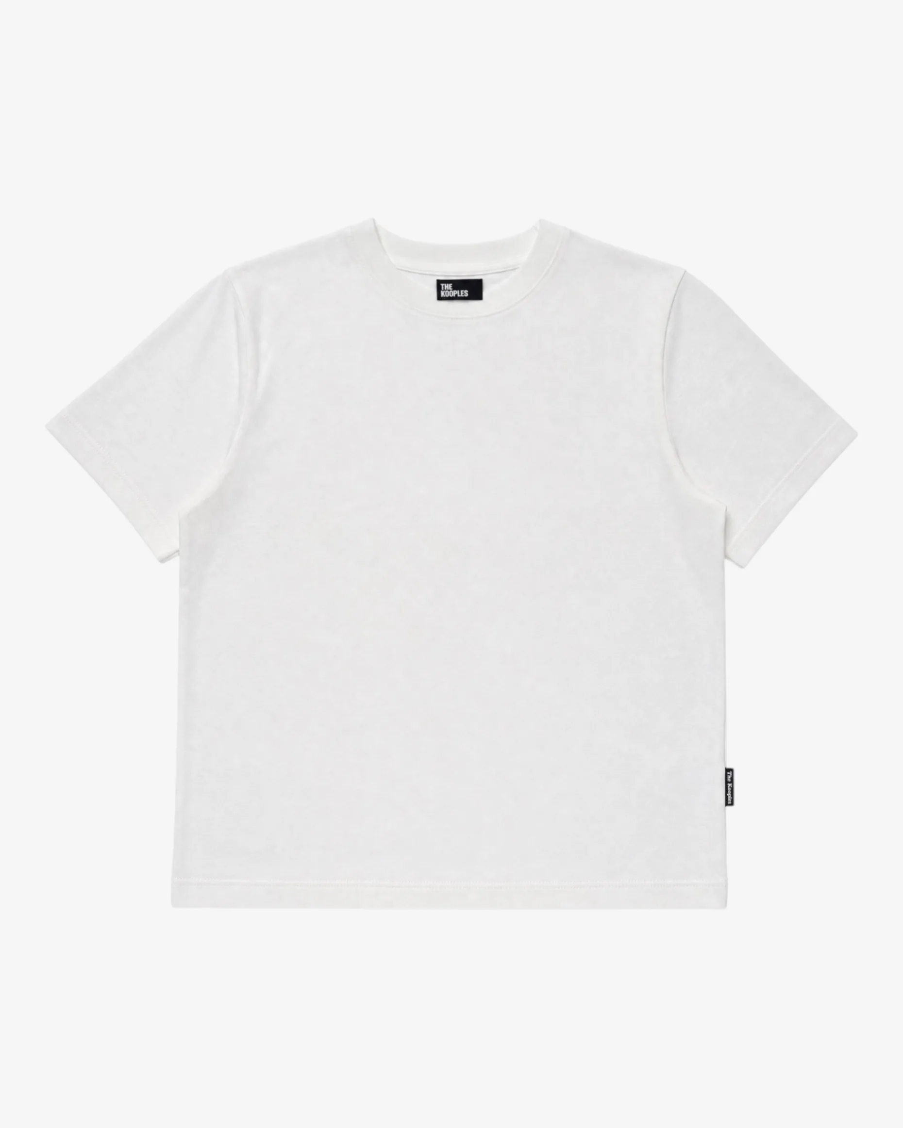 T-shirt col rond ajusté en coton blanc