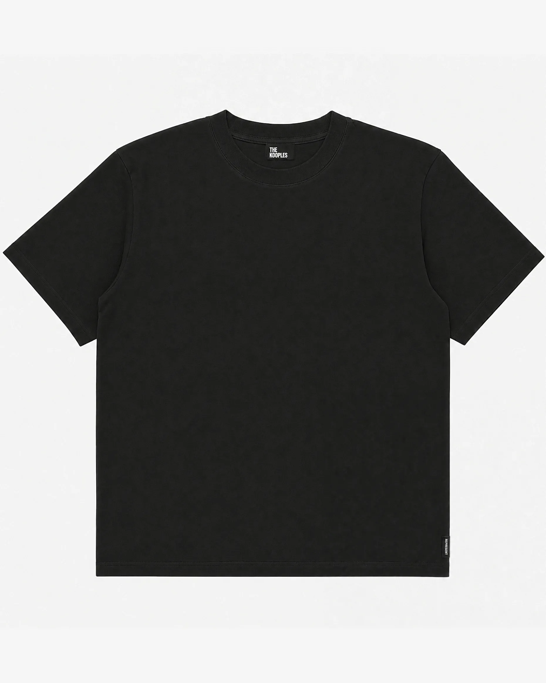 T-shirt col rond en coton noir
