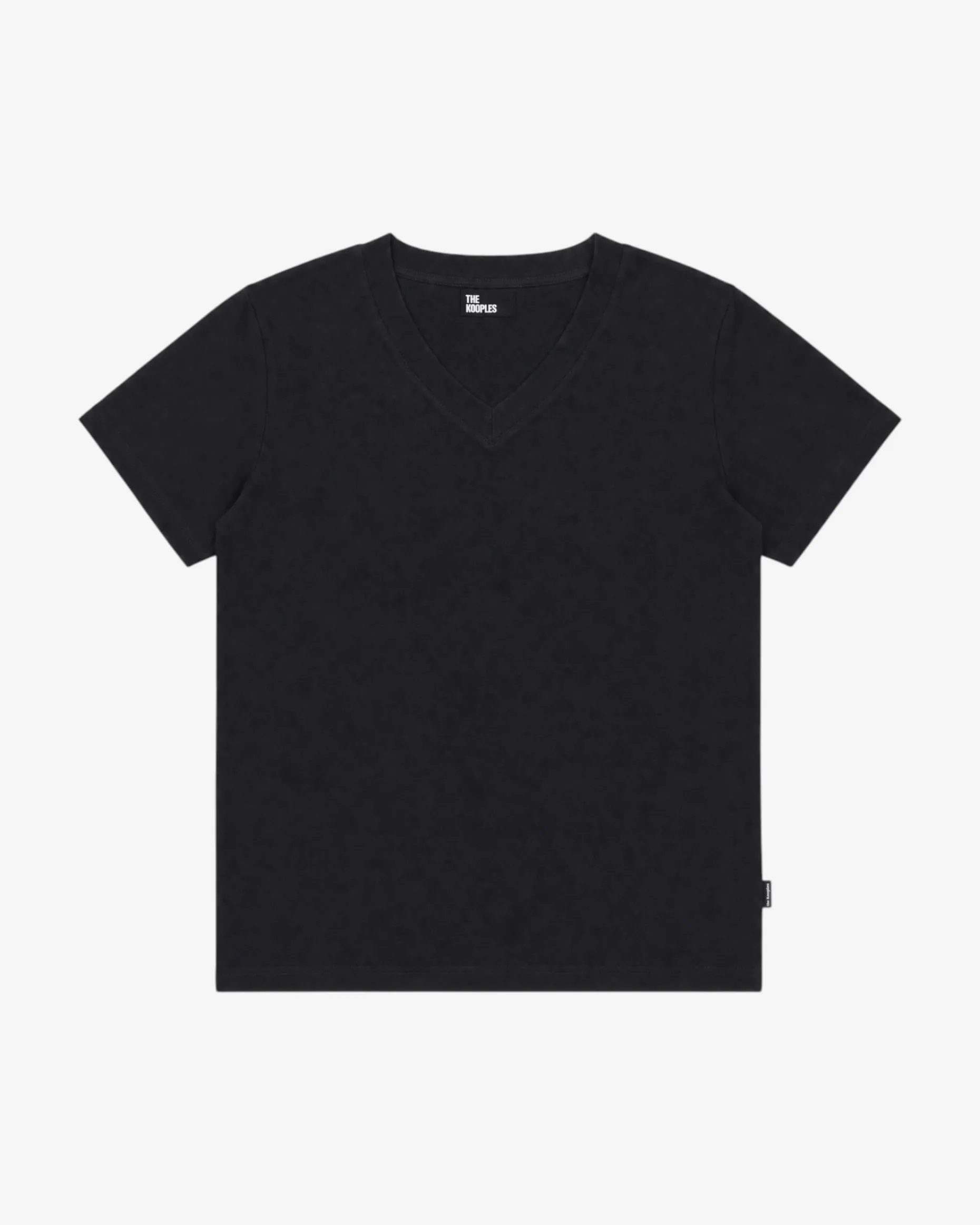 T-shirt col V en coton noir