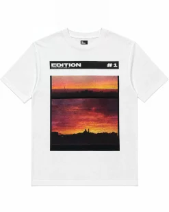 T-shirt mixte avec sérigraphie blanc