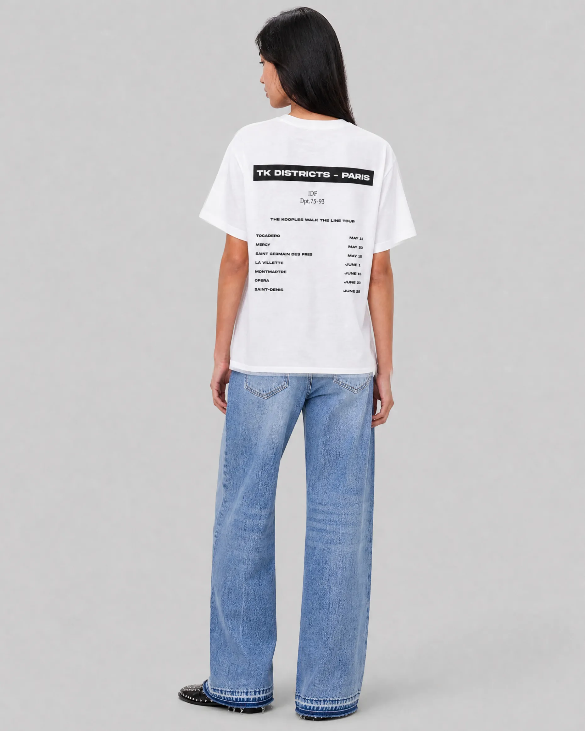 T-shirt mixte avec sérigraphie blanc