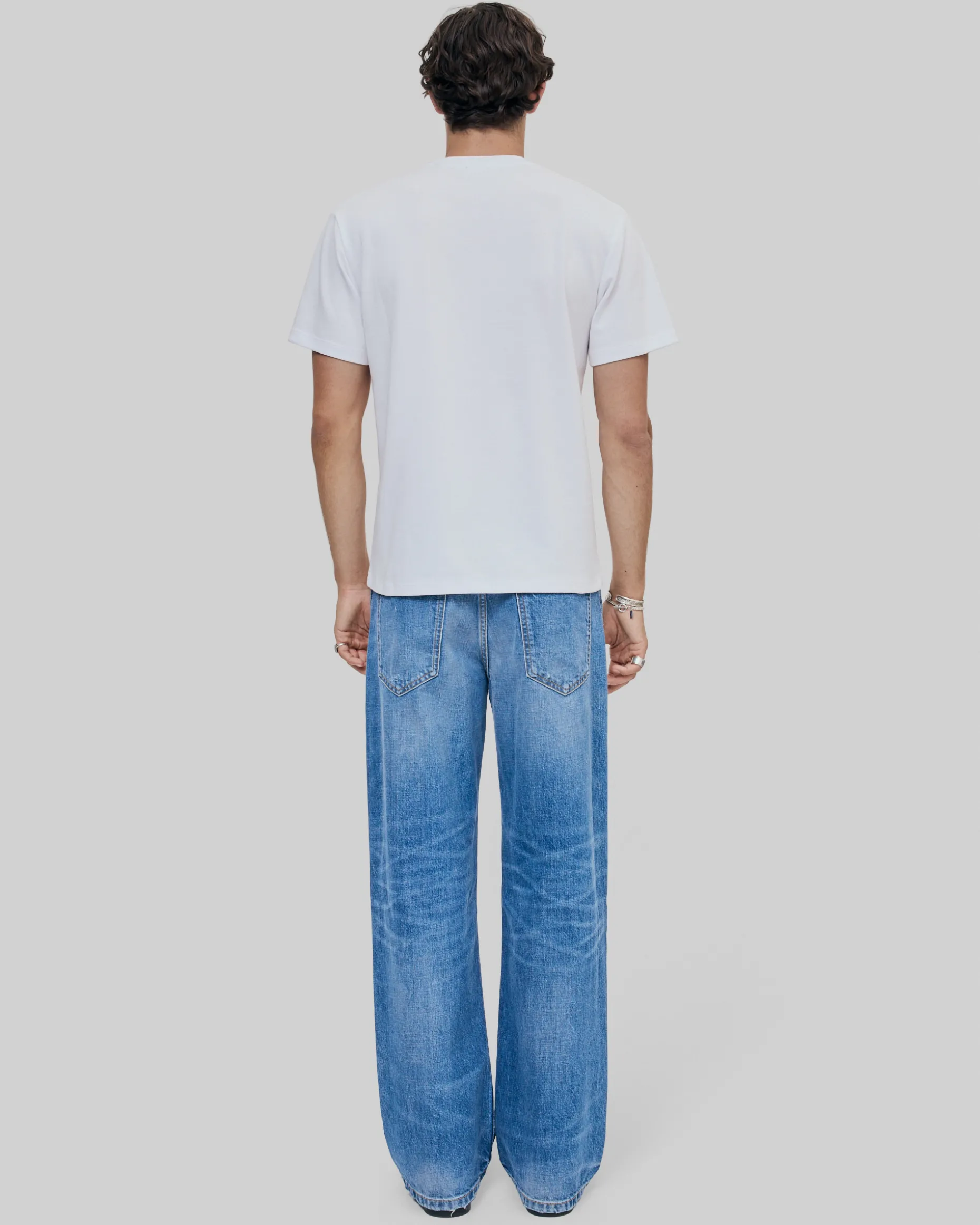T-shirt Mixte droit uni blanc