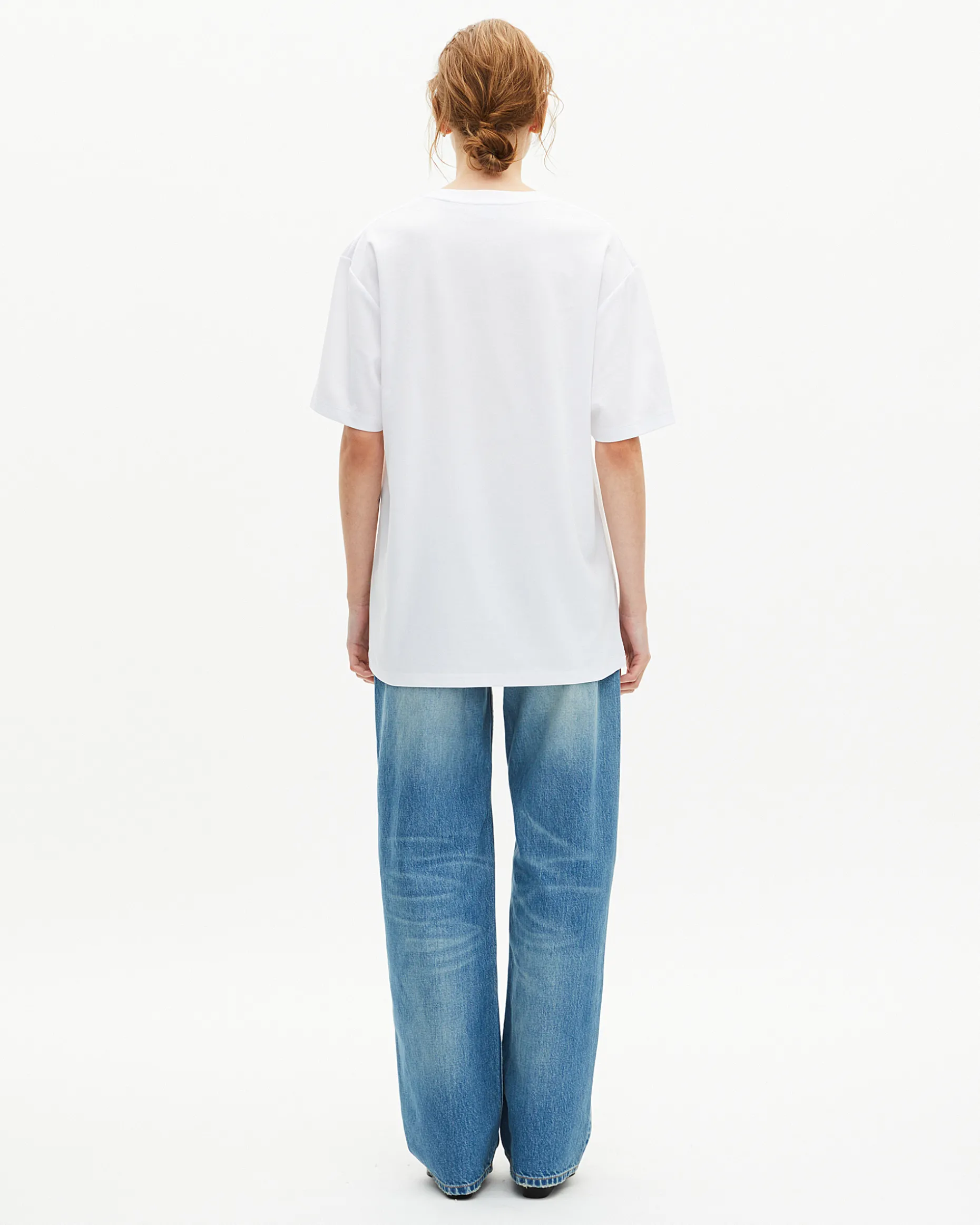 T-shirt Mixte droit uni blanc