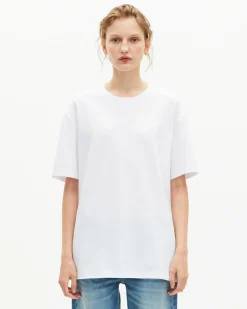 T-shirt Mixte droit uni blanc