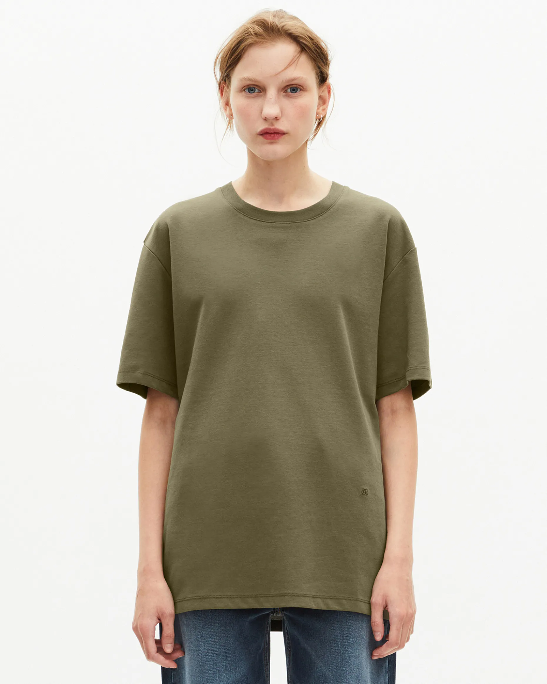 T-shirt Mixte droit uni kaki