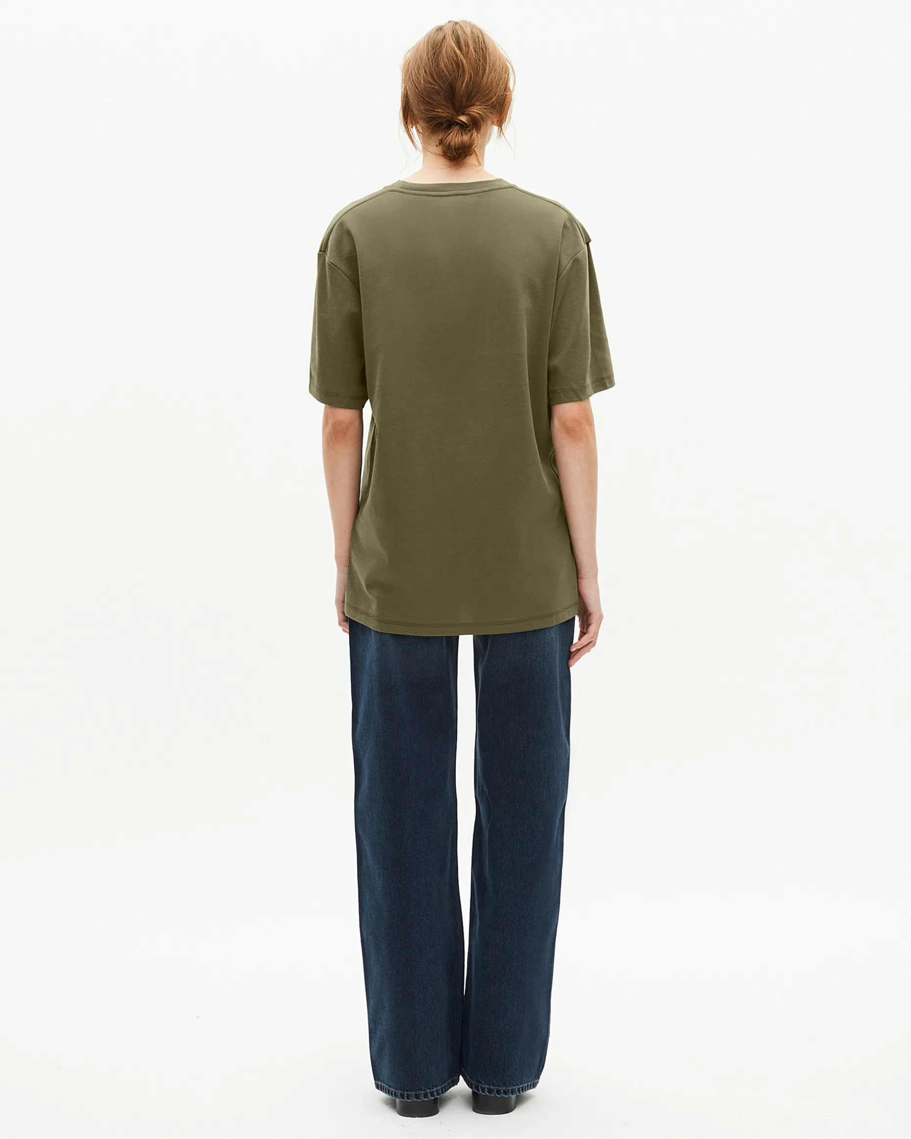 T-shirt Mixte droit uni kaki