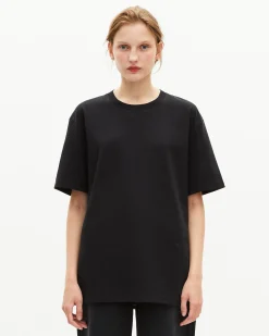 T-shirt Mixte droit uni noir