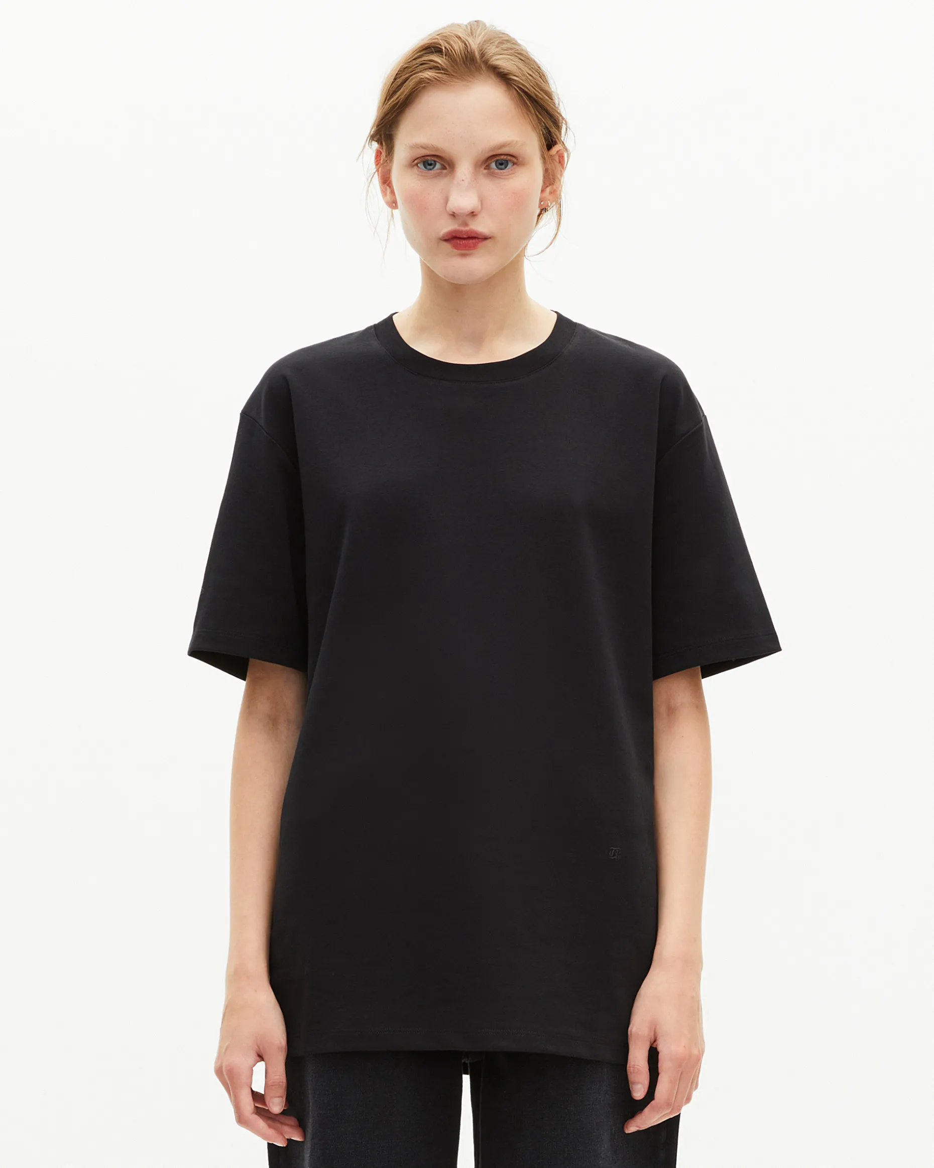 T-shirt Mixte droit uni noir