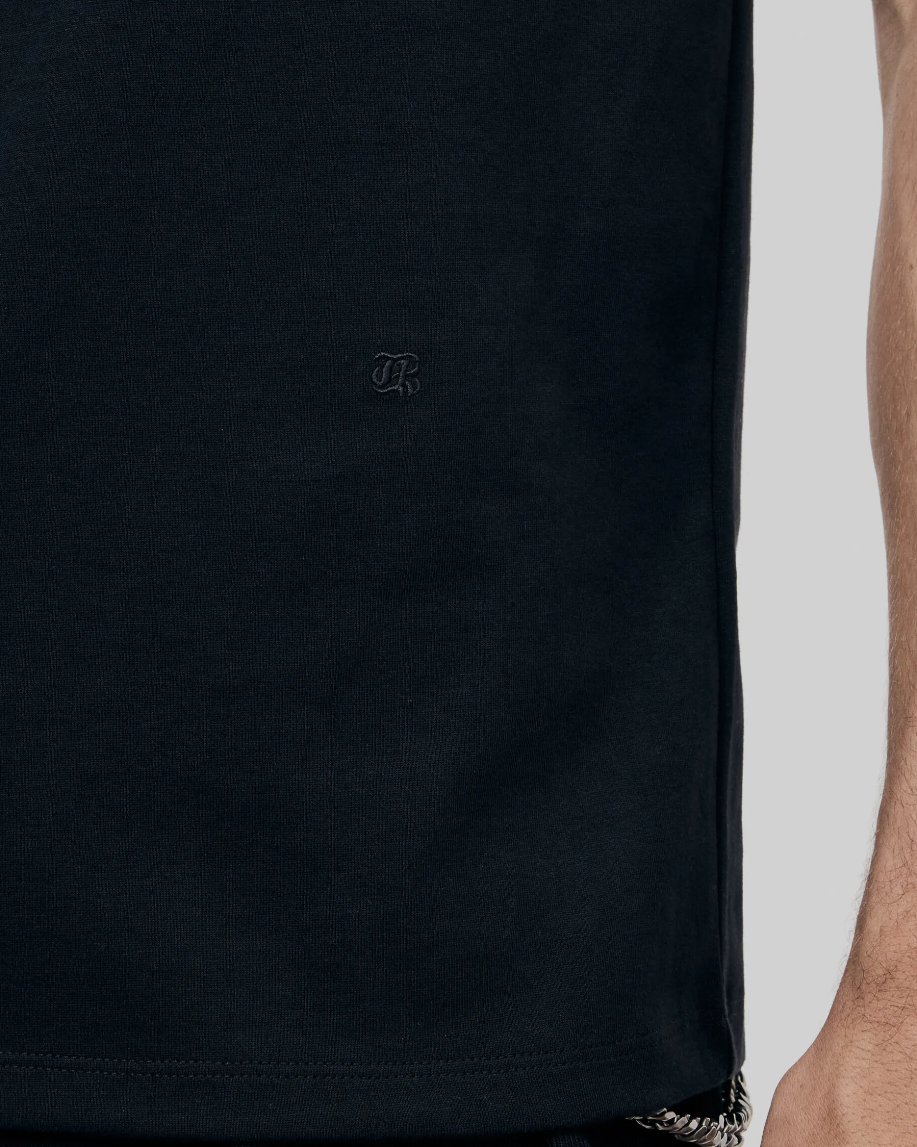 T-shirt Mixte droit uni noir