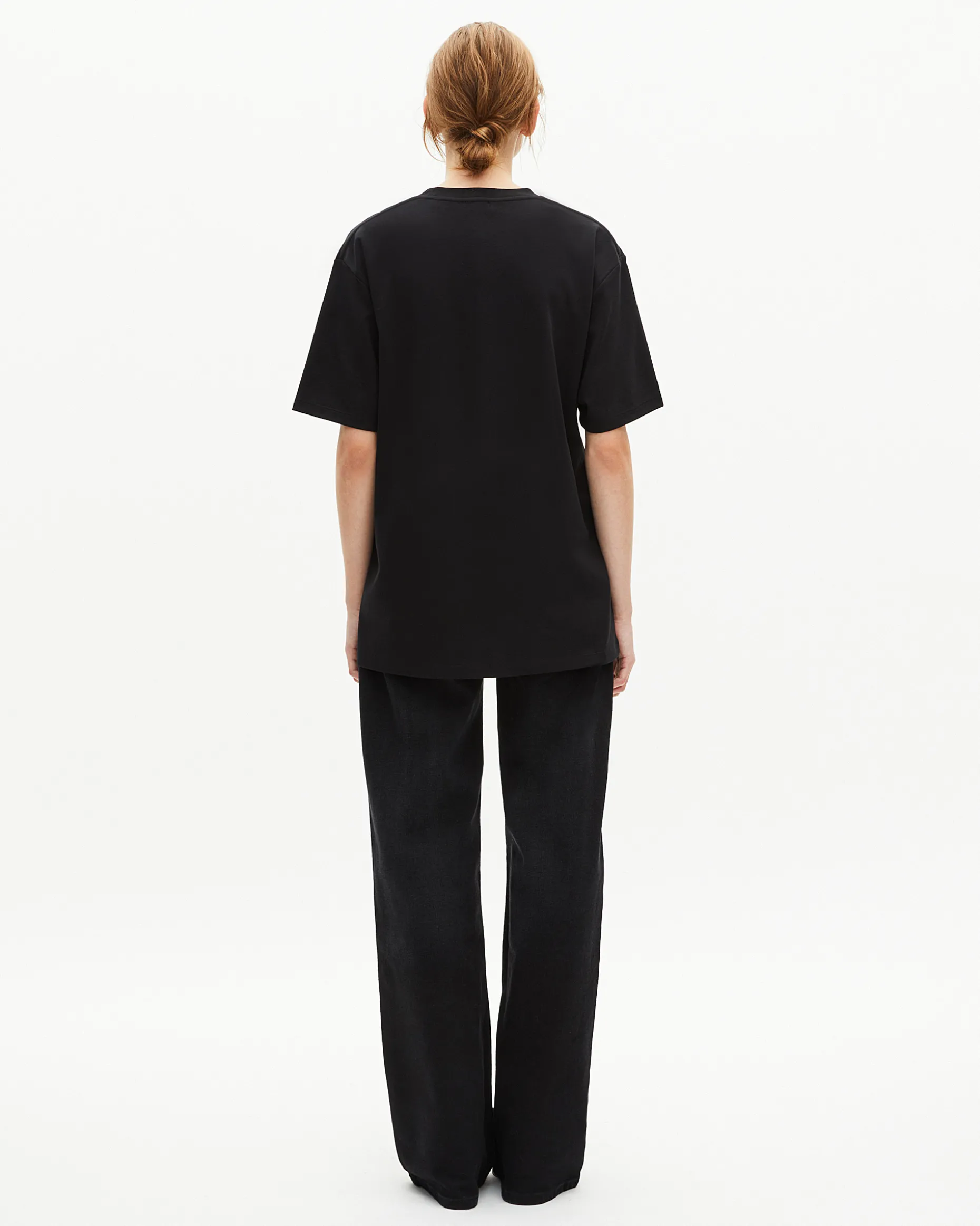 T-shirt Mixte droit uni noir
