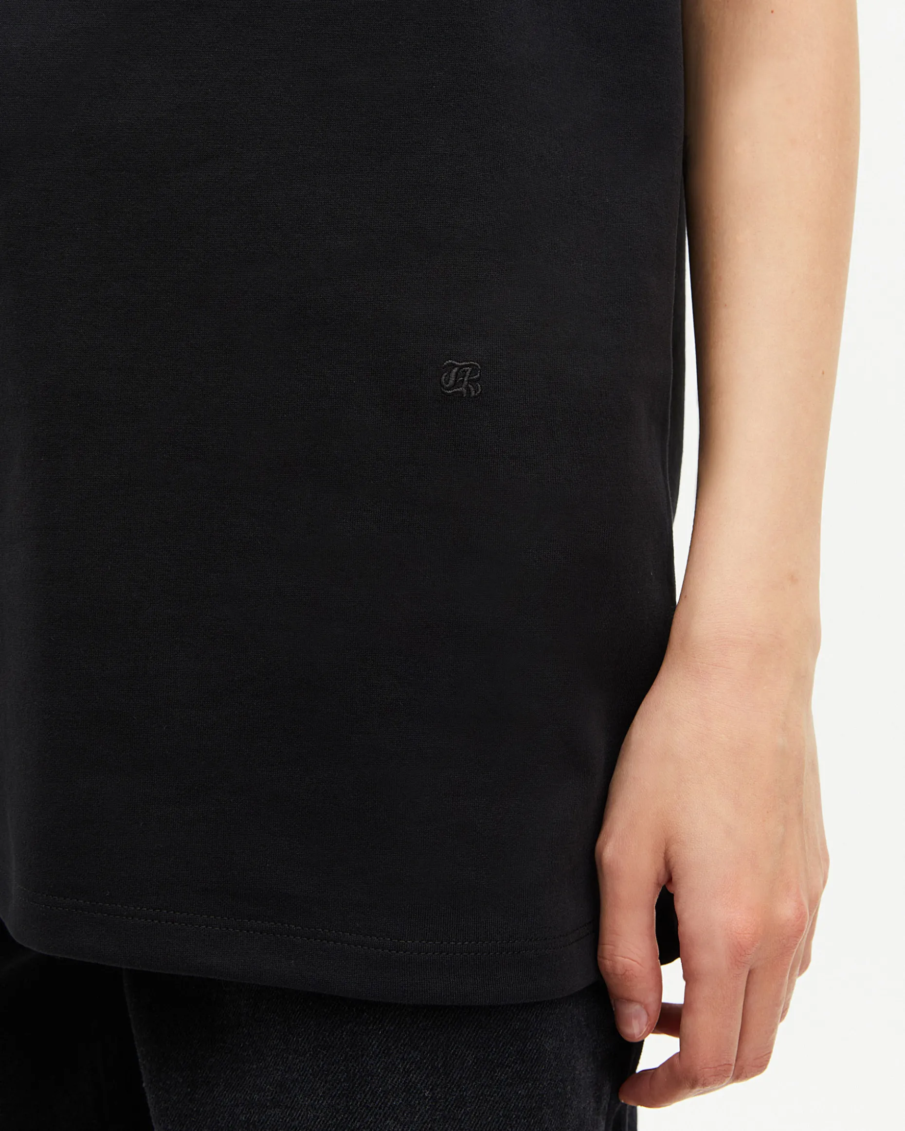 T-shirt Mixte droit uni noir