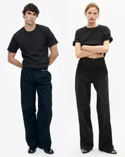 T-shirt Mixte droit uni noir