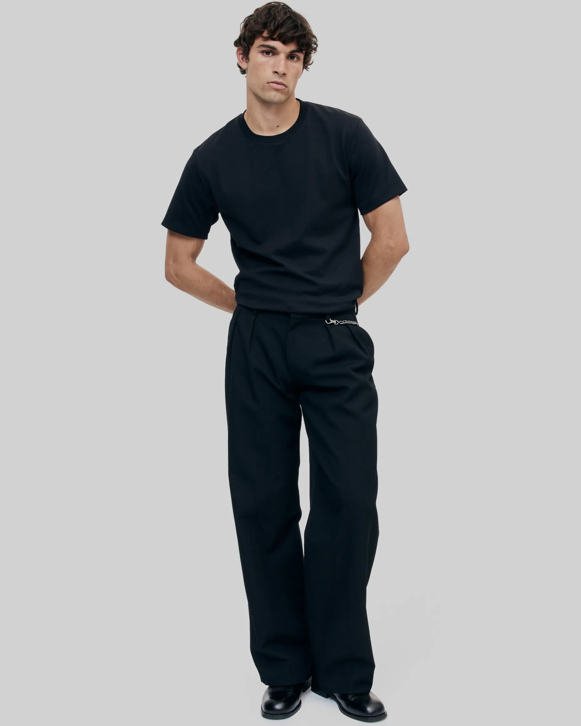 T-shirt Mixte droit uni noir