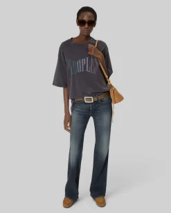 T-shirt oversize avec sérigraphie noir délavé