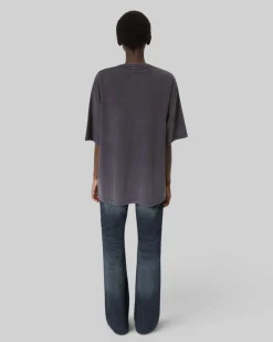 T-shirt oversize avec sérigraphie noir délavé