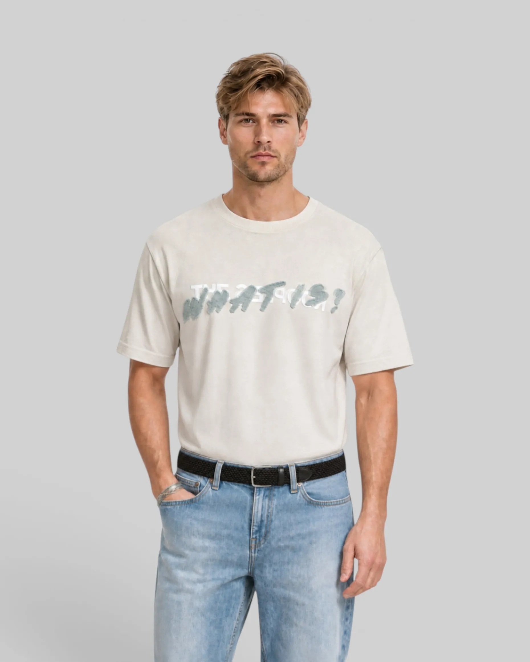 T-shirt patch denim What Is beige