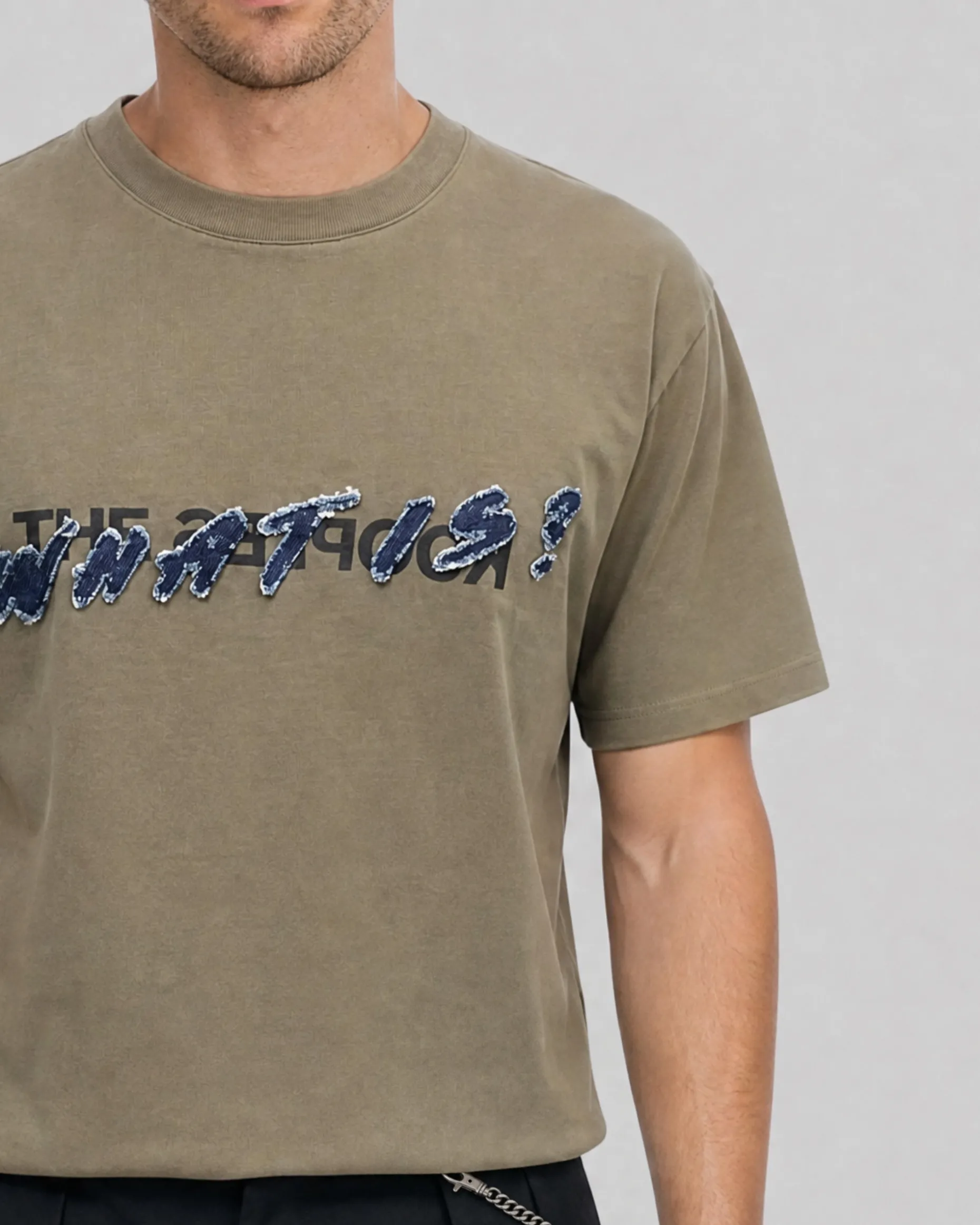 T-shirt patch denim What is kaki