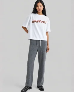 T-shirt patch en denim What Is blanc